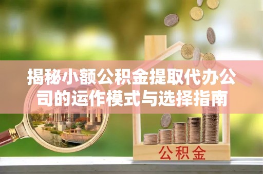 赞皇揭秘小额公积金提取代办公司的运作模式与选择指南